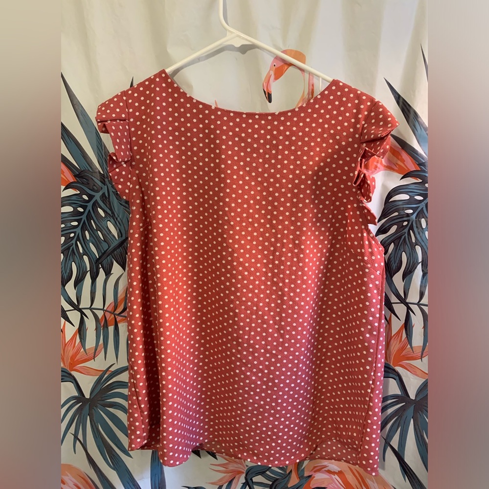 🔥5/$25 Monteau  Polka Dots Top Sz L